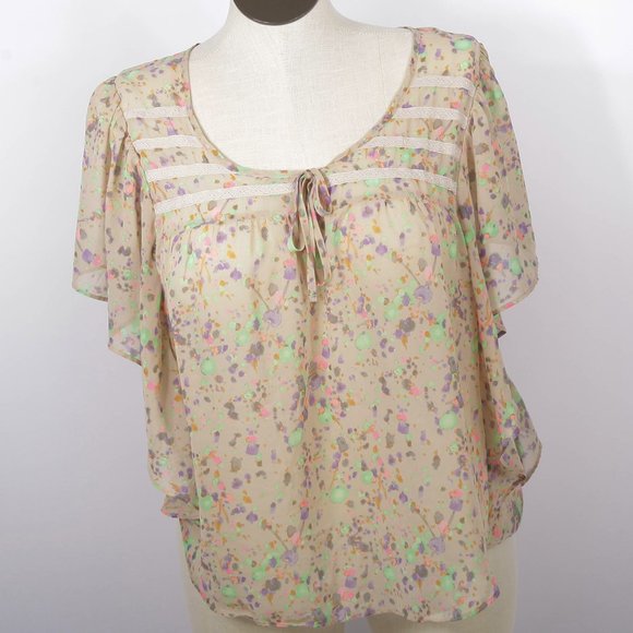 Old Navy Multi Colored Sheer Boho Blouse Size XL - Picture 1 of 8